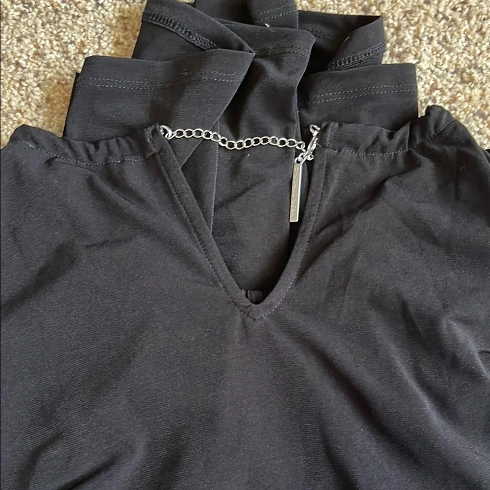 Michael Kors Black Long Sleeve Cut Out Blouse - Picture 3 of 3